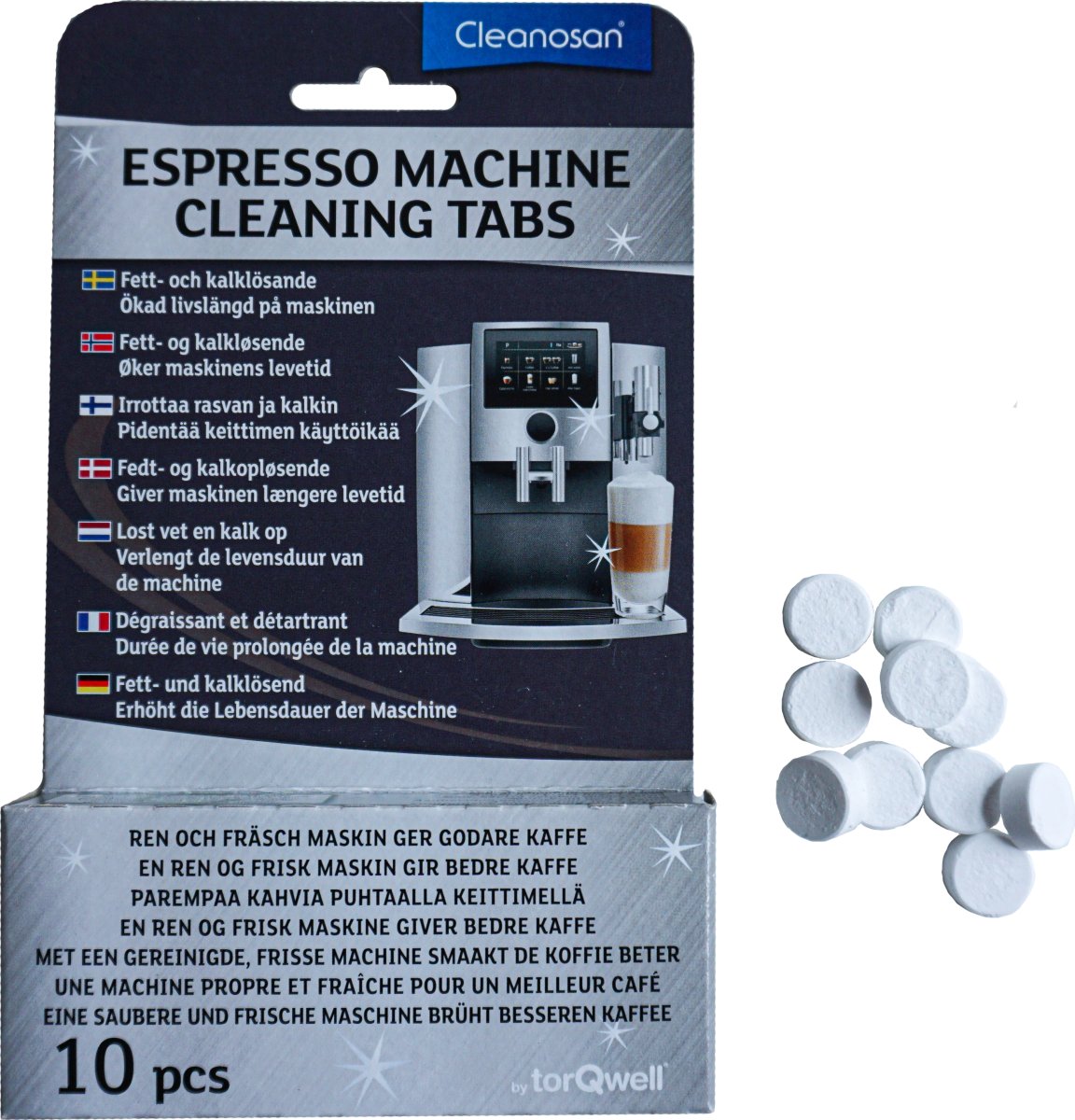 Cleanosan Rengøringstabs | Espresso | 10 tabs