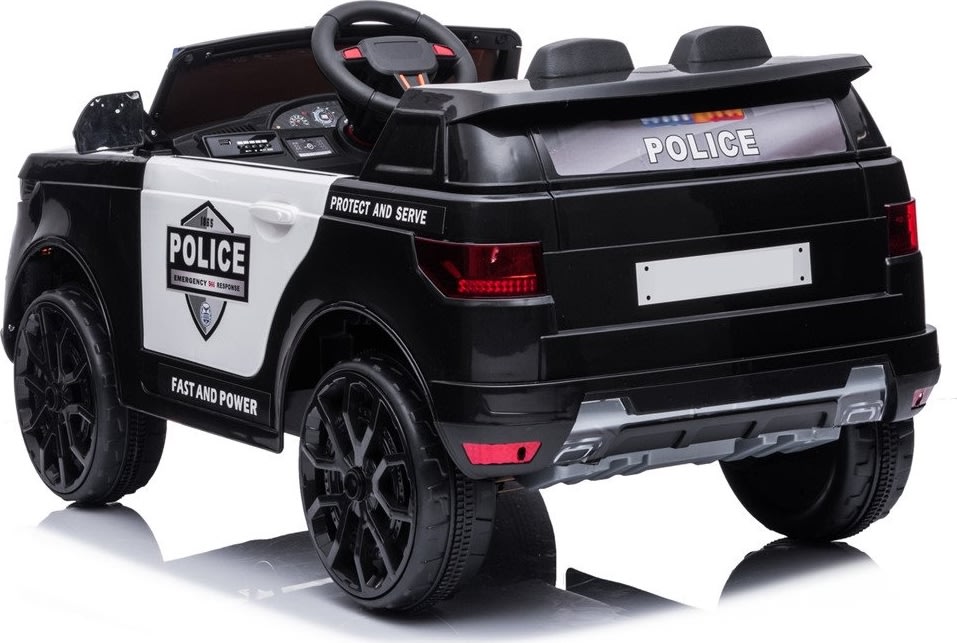 Elbil Azeno Politibil SUV til børn, 12V, sort