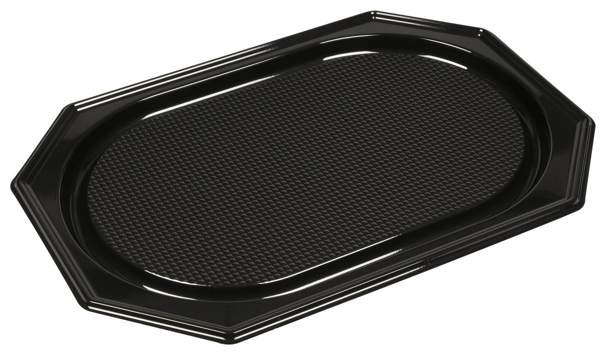 Serveringsfad, 45,5x30,2 cm, Plast, Sort, 10 stk.