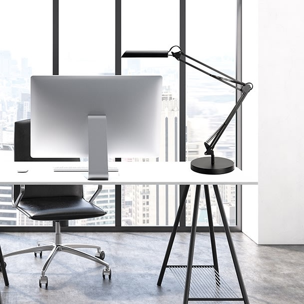 Unilux Swingo LED lampe sort m/ bordfod
