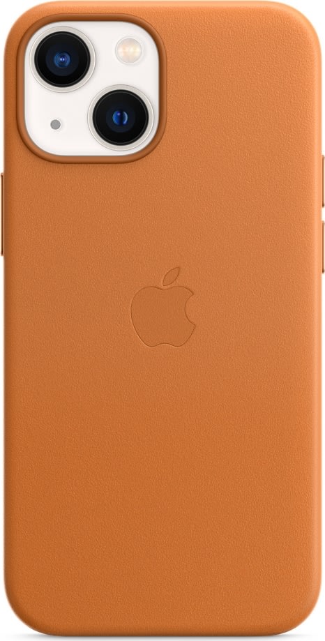 Apple iPhone 13 mini læder cover, gylden brun