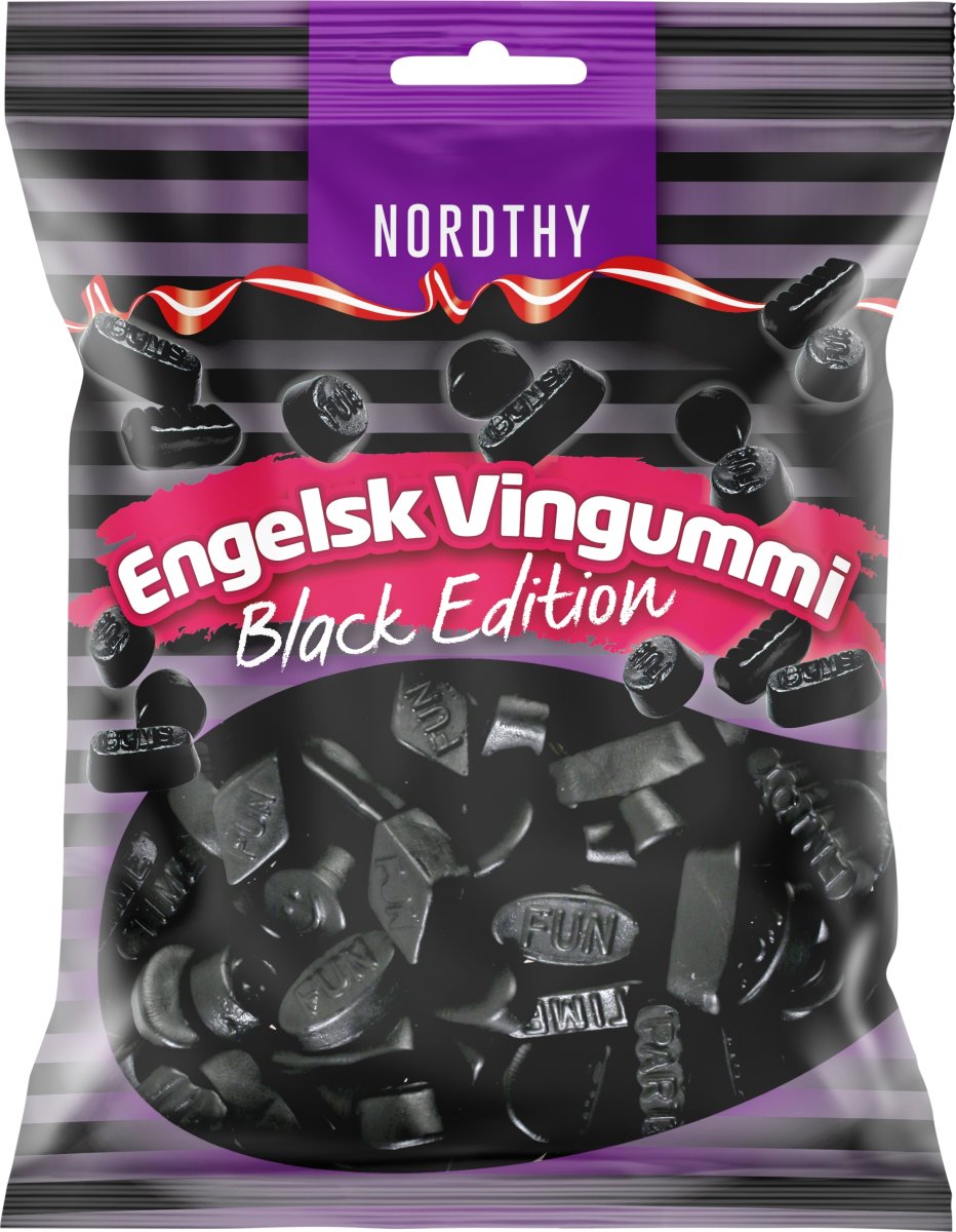 Engelsk Vingummi Black Edition, 300 g