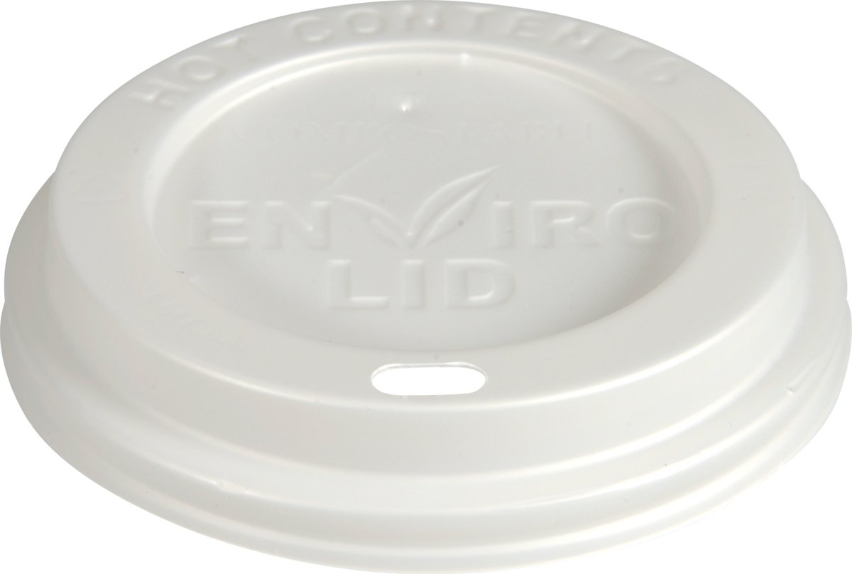 Låg til Papkrus 36 cl, PLA plast, Hvidt