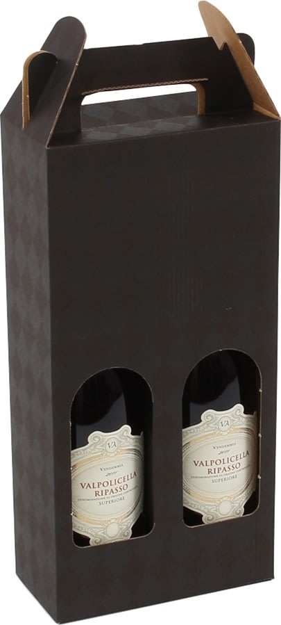 Vinæske, 2 flasker, Harlekin, Sort