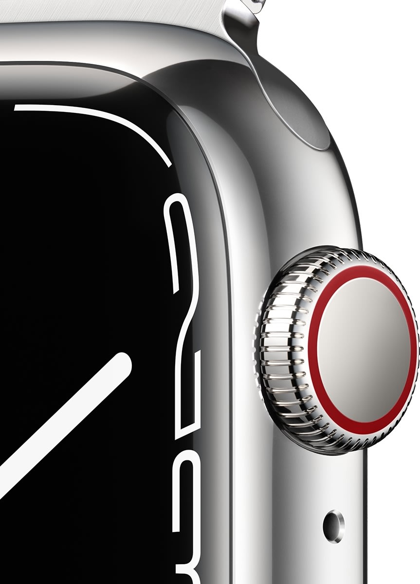 Apple Watch Series 7 (GPS+4G) 41mm, sølv, stålrem