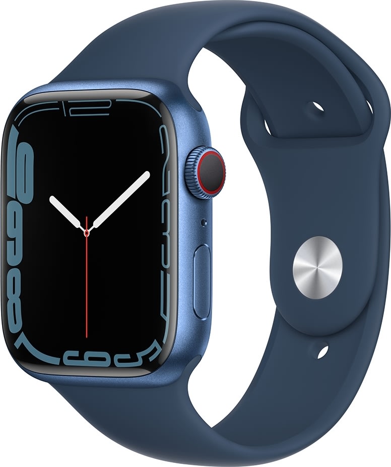 Apple Watch Series 7 (GPS+4G), 45mm, blå, sport