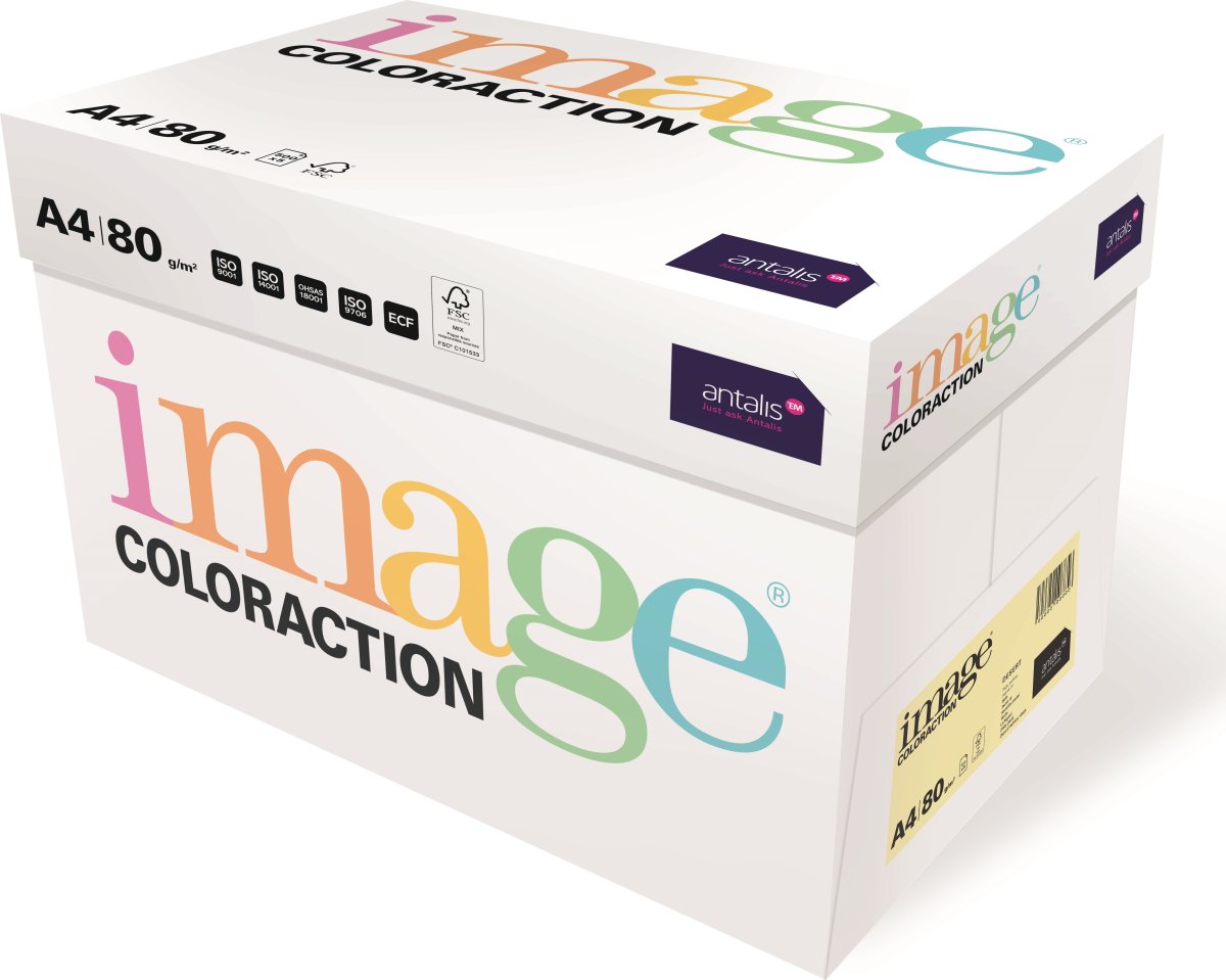 Image Coloraction A4, 80g, 500ark, Pale yellow
