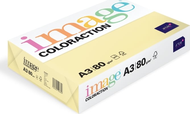 Image Coloraction A3, 80g, 500ark, Pale yellow