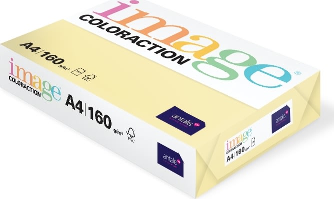 Image Coloraction A4, 160g, 250ark, Pale yellow