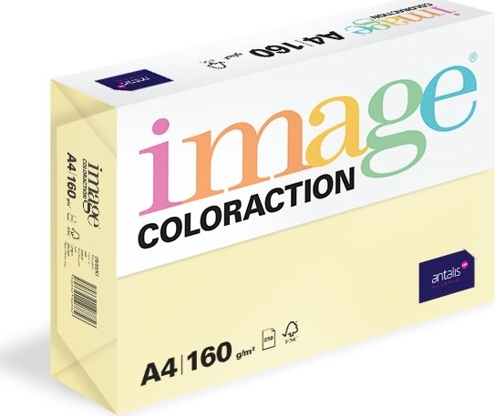 Image Coloraction A4, 160g, 250ark, Pale yellow