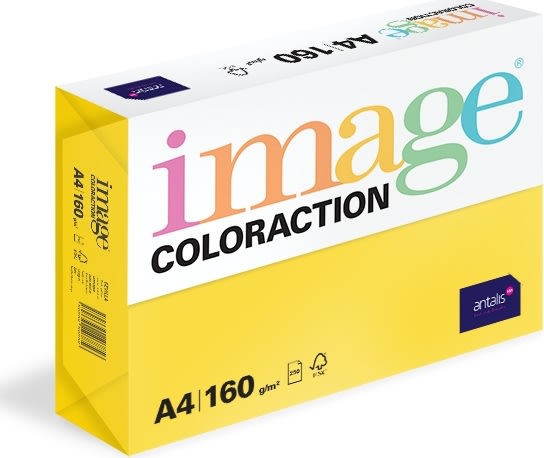 Image Coloraction A4, 160g, 250ark, Dark yellow