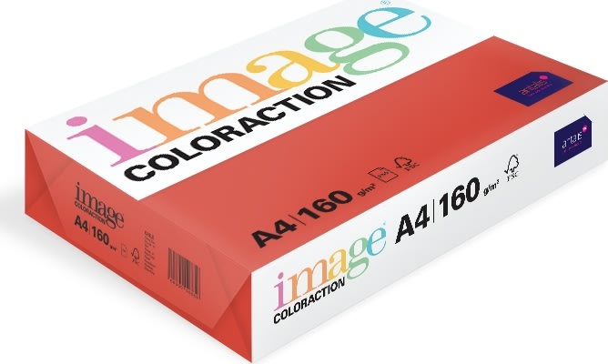 Image Coloraction A4, 160g, 250ark, koralrød
