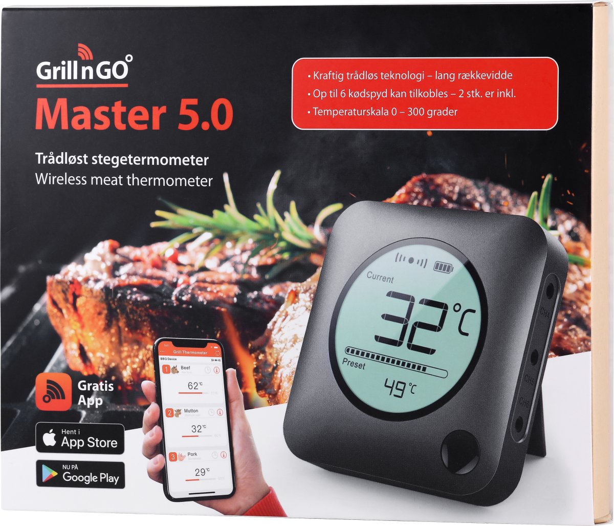 Grill'n'go Master 5.0 trådløst stegetermometer