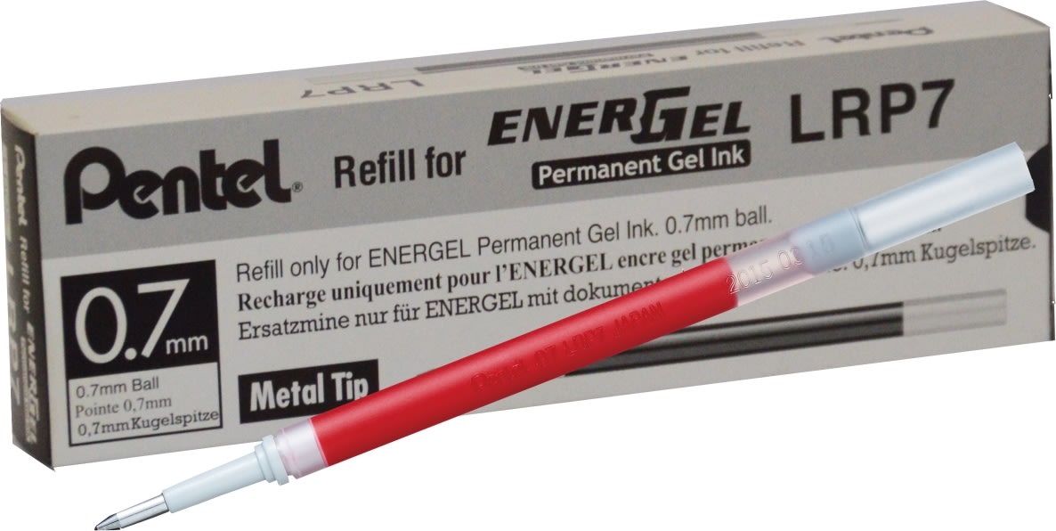 Pentel Energel Refill | Rollerpen | Perm. | Rød