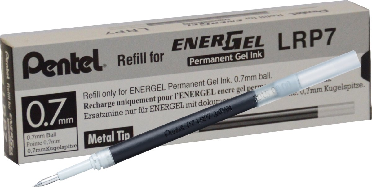 Pentel Energel Refill | Rollerpen | Perm. | Sort