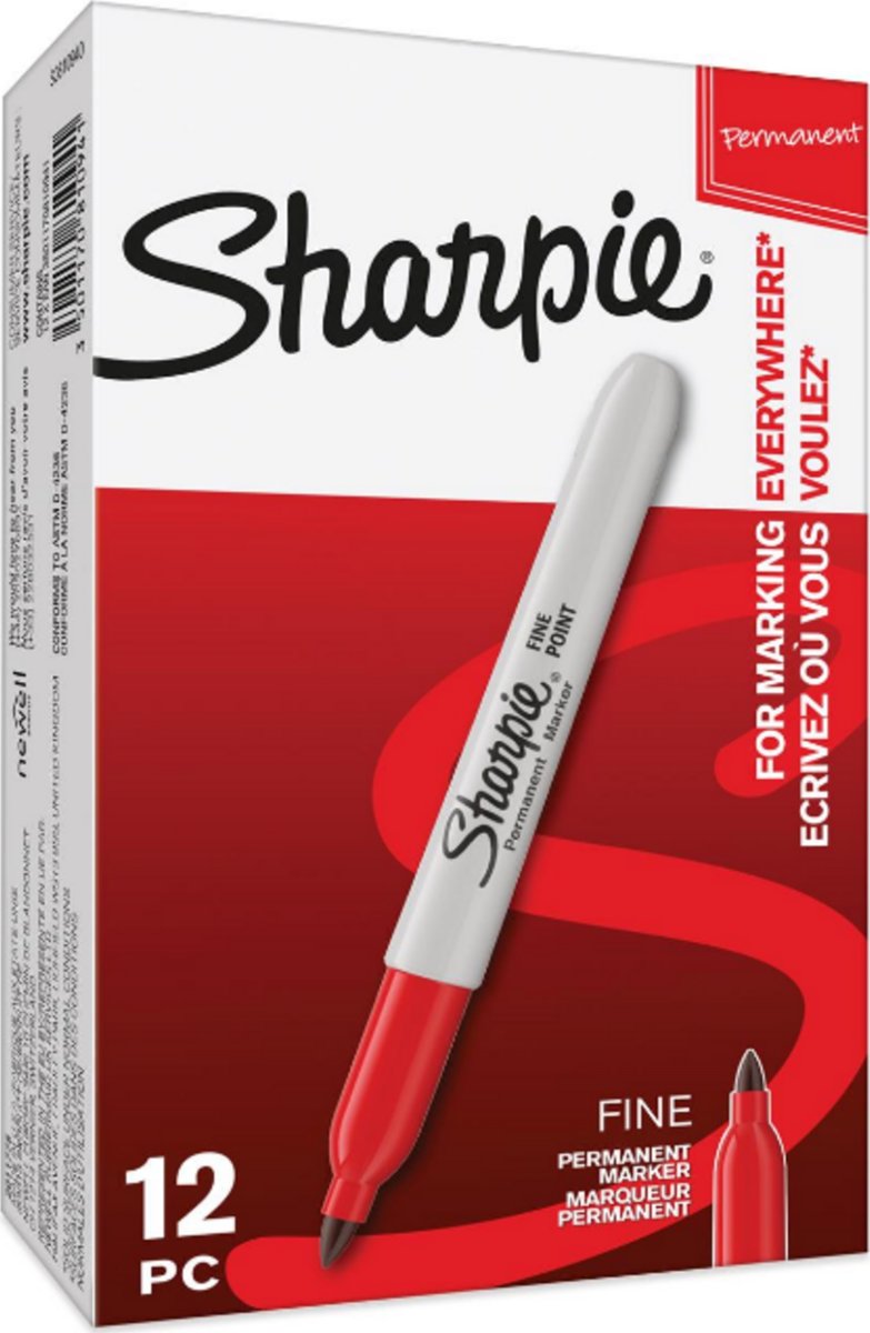 Sharpie Permanent Marker | Fine Point | Rød