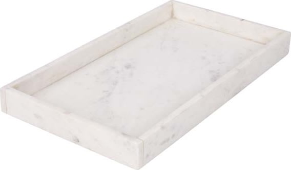 Bahne Tray decoration marble, L40 x B22 cm, hvid