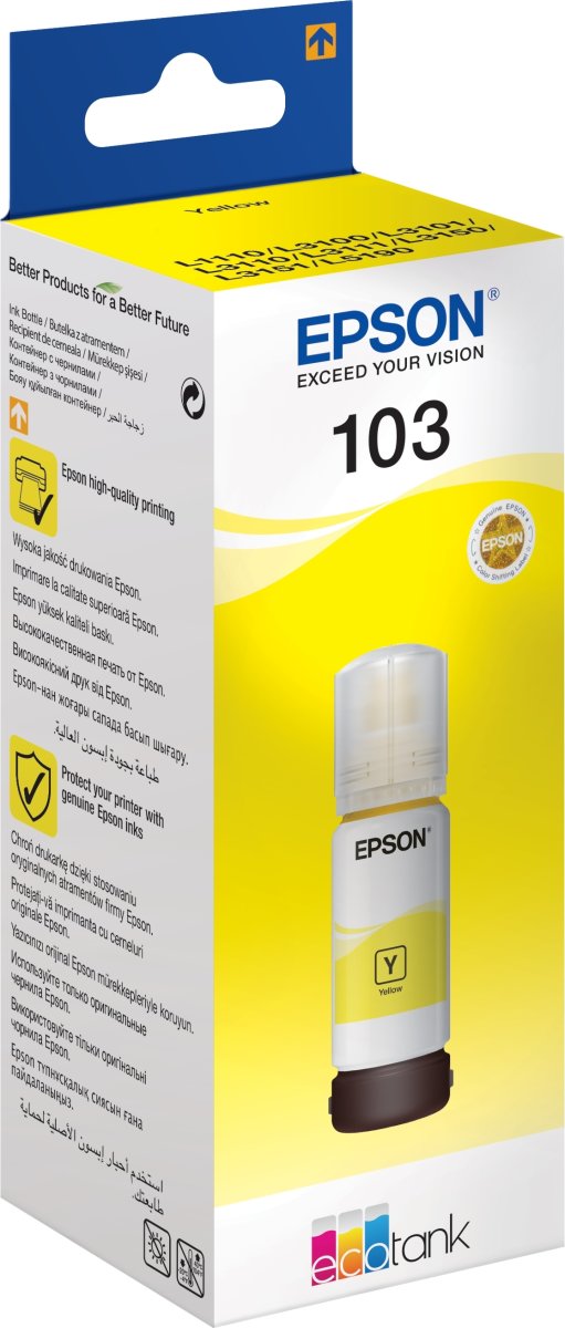 Epson T103 EcoTank blækpatron, gul, 7.500 sider