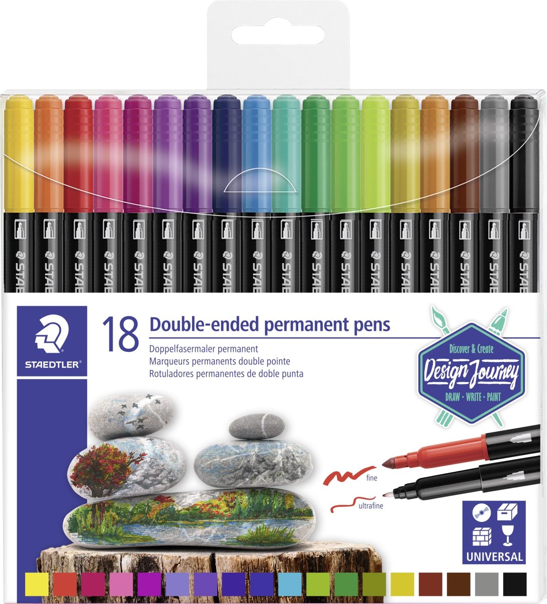Staedtler DJ Duo Permanent pen | 18 farver