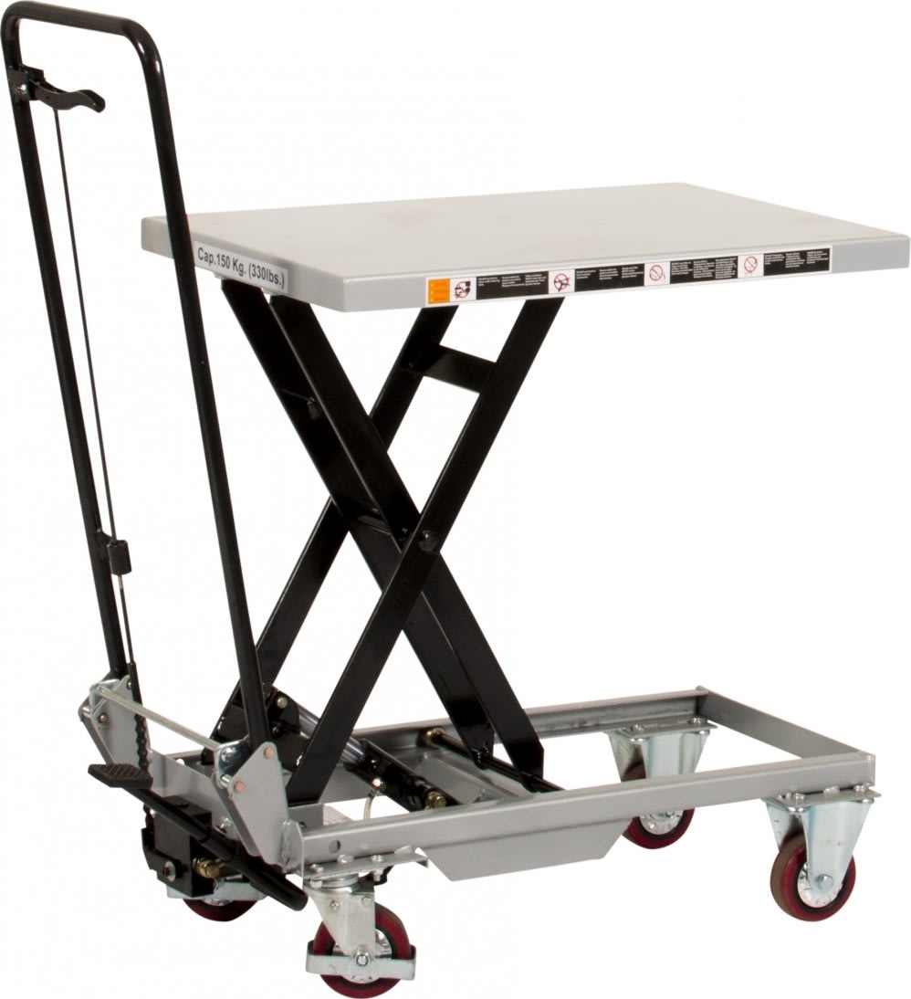 Silverstone mobilt løftebord, 150 kg, 255-760 mm