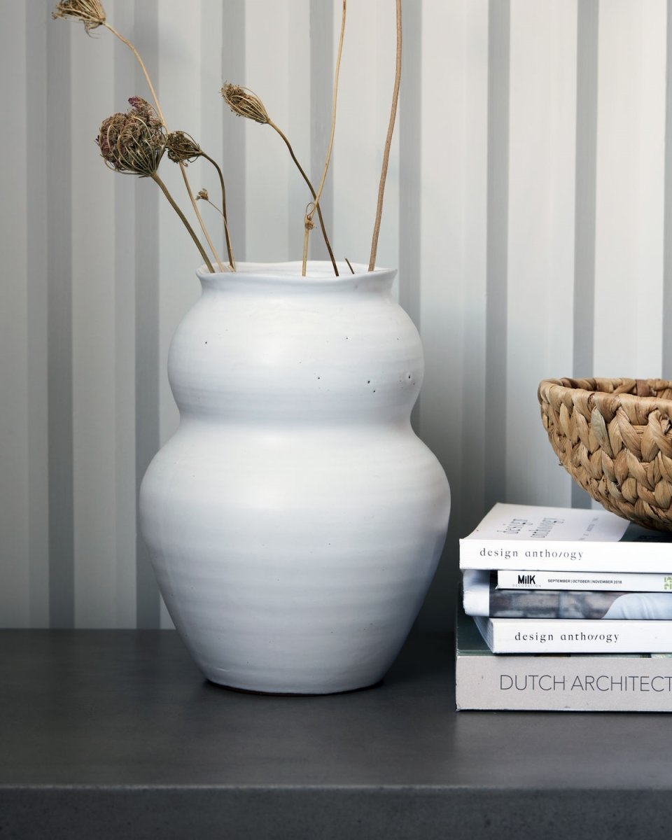 House Doctor Juno vase, hvid H 22,5 x Ø 17 cm