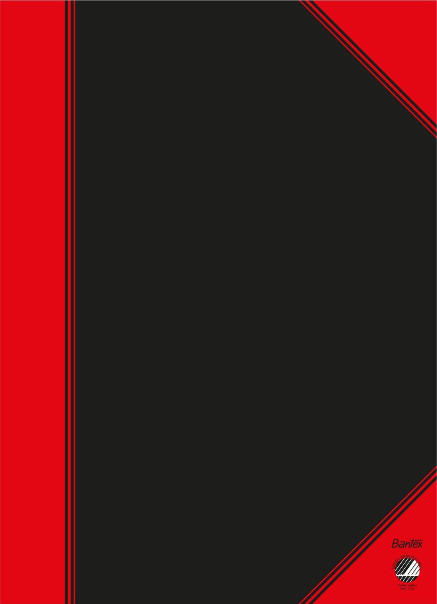 Kinanotes A4, linjeret, sort/rød