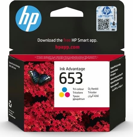 HP 653 farve blækpatron, tre-farvet
