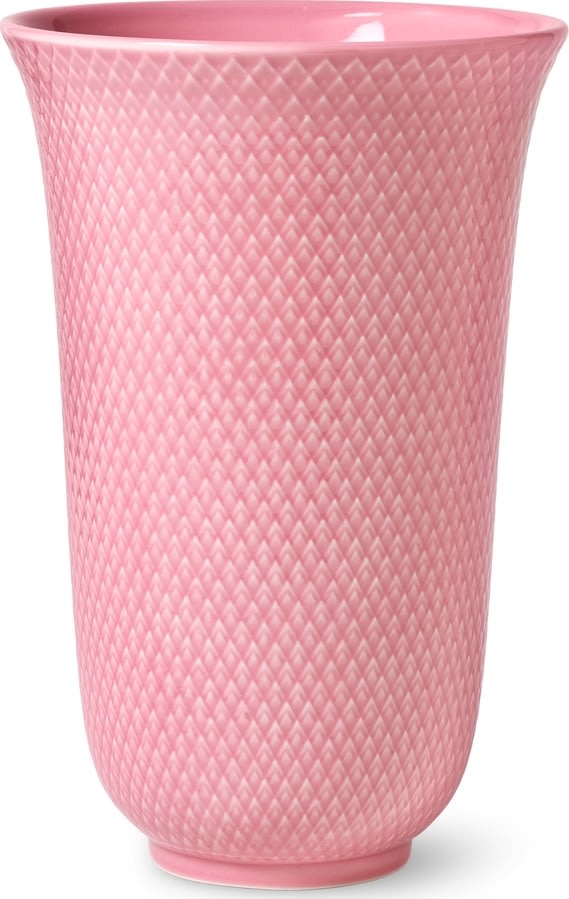 Lyngby Porcelæn Rhombe color vase, rosa H20 cm