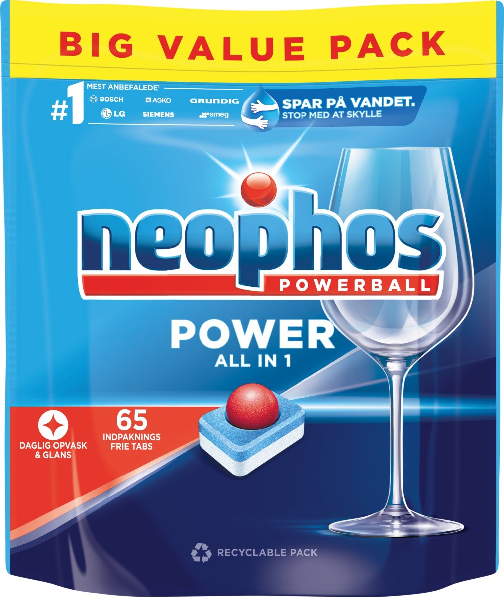 Neophos Opvasketabs | Power All-In-1 | 65 stk