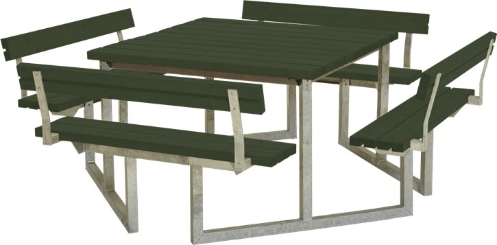 Plus Twist bord/bænkesæt m/4 Ryglæn,Grøn, 227cm