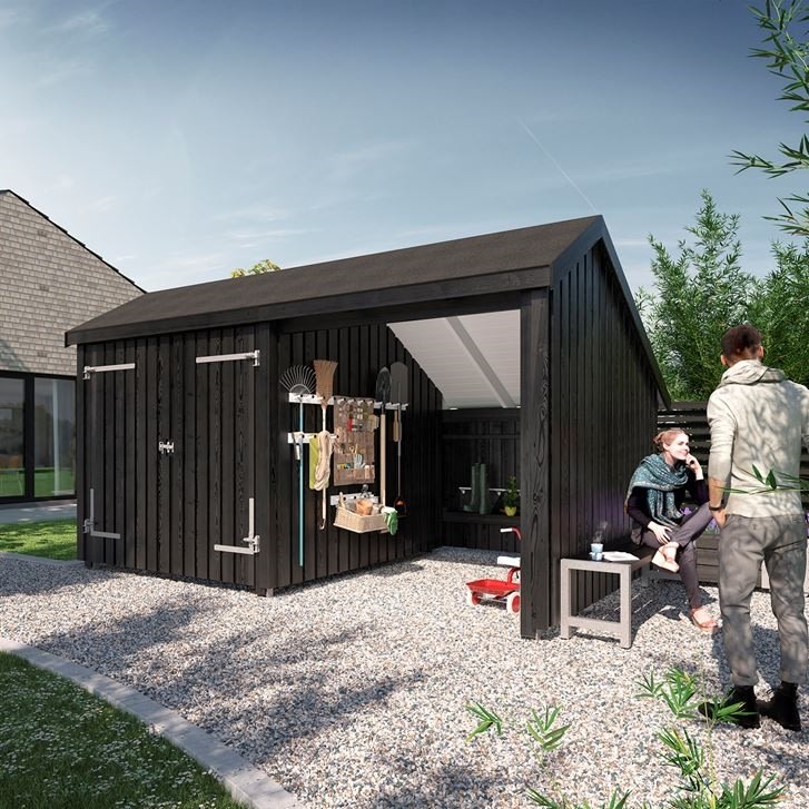 Plus Multi Havehus 2 moduler m.dobbeltdør, komplet