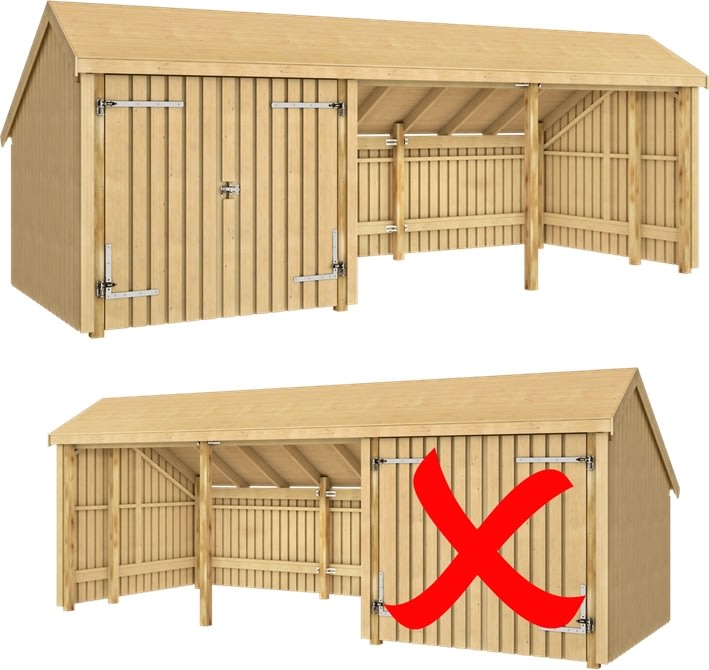 Plus Multi Havehus 3 moduler m.dobbeltdør, komplet