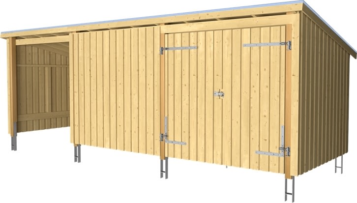Plus Nordic Multi Havehus 3 moduler m. dør og væg