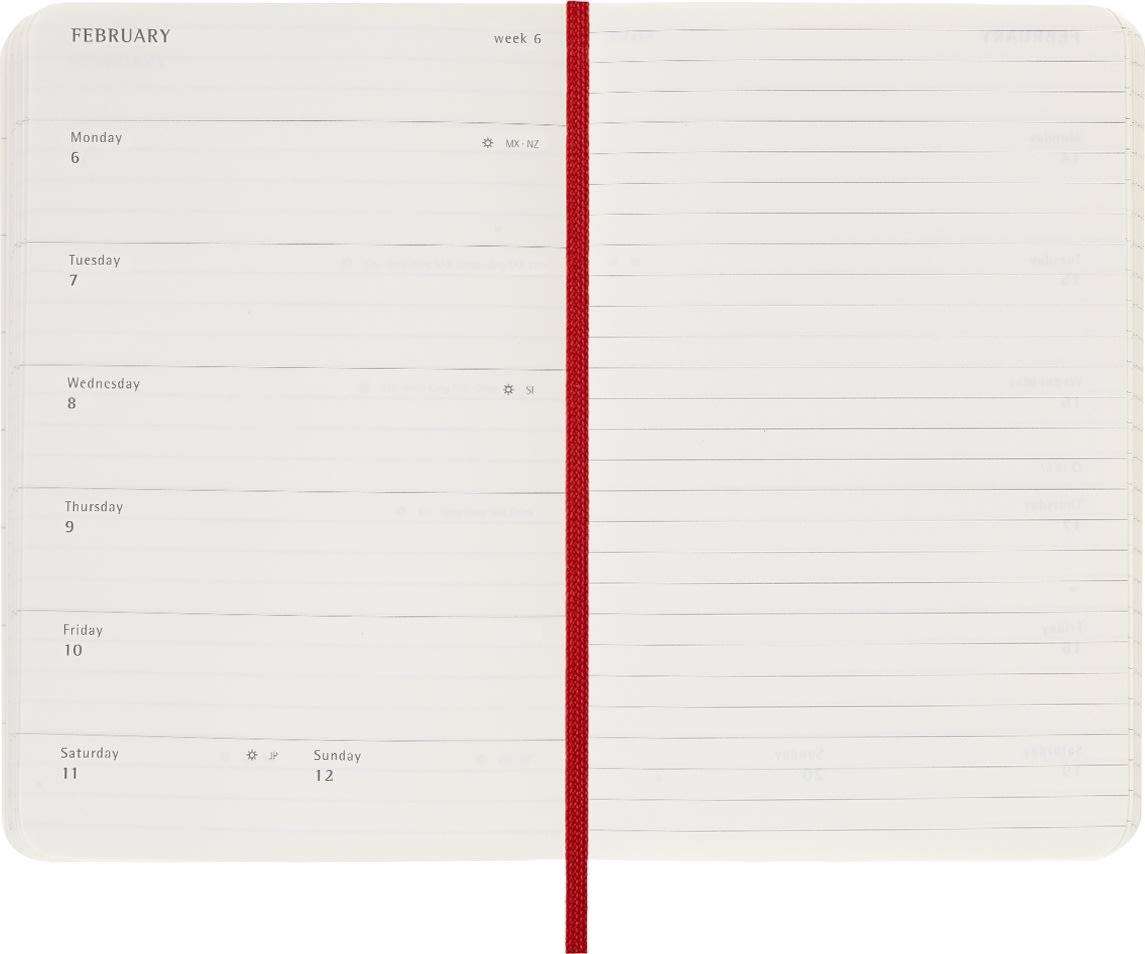 Moleskine Kalender  S  Pkt.  Uge V  Red  Lomax A/S