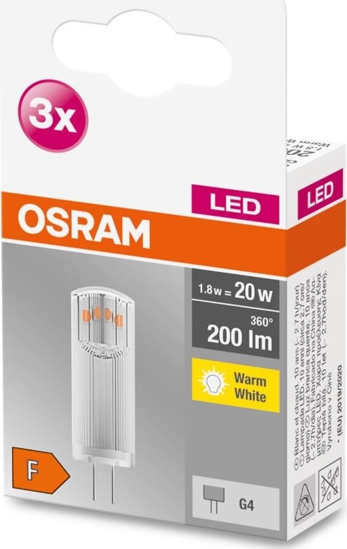 Osram LED Specialpære G4, 1,8W=20W 3-pak