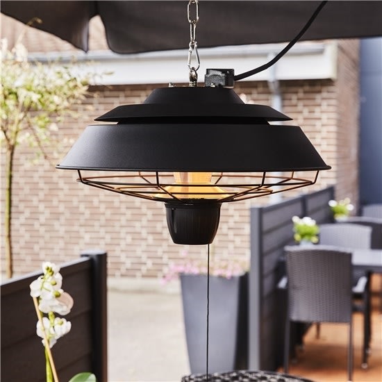 HORTUS terrassevarmer hængemodel 1500W, Ø42cm,sort