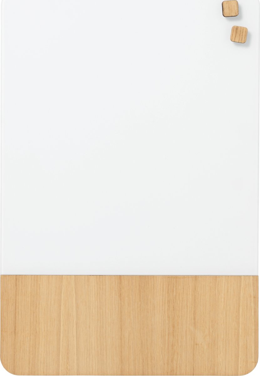 NAGA Glassboard tavle m. oak veneer 40x60 cm, hvid