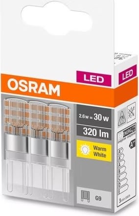 Osram LED specialpære G9, 2,6W=30W 3-pak
