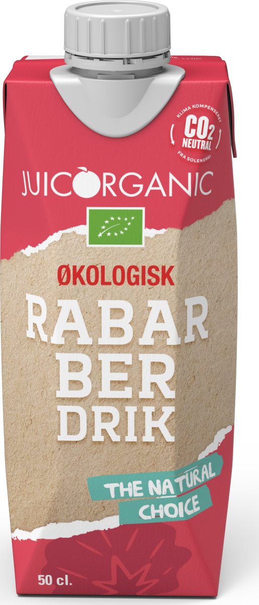 JuicOrganic økologisk rabarberdrik, 50 cl