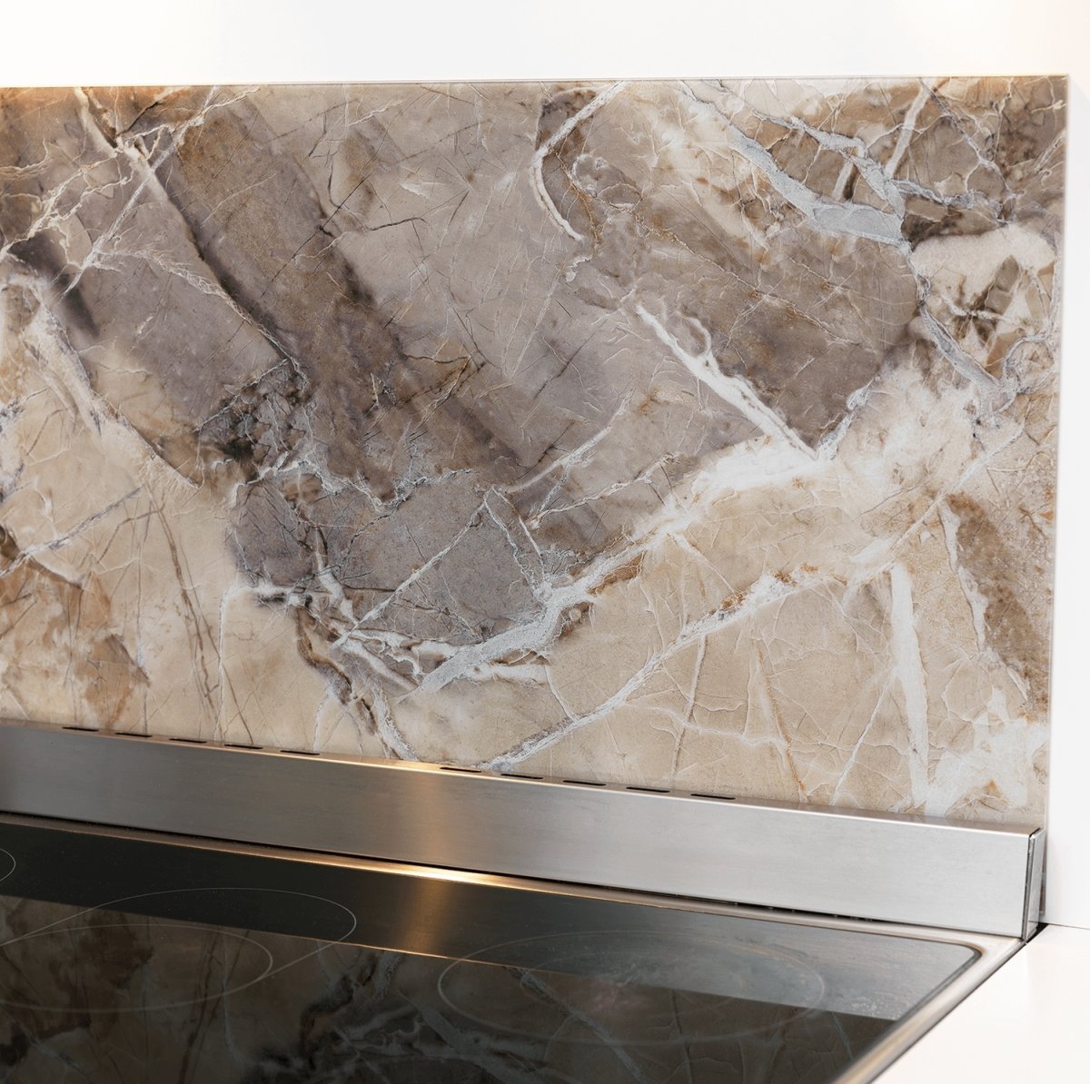 NAGA magnetisk stænkplade, 100x50 cm, beige marmor
