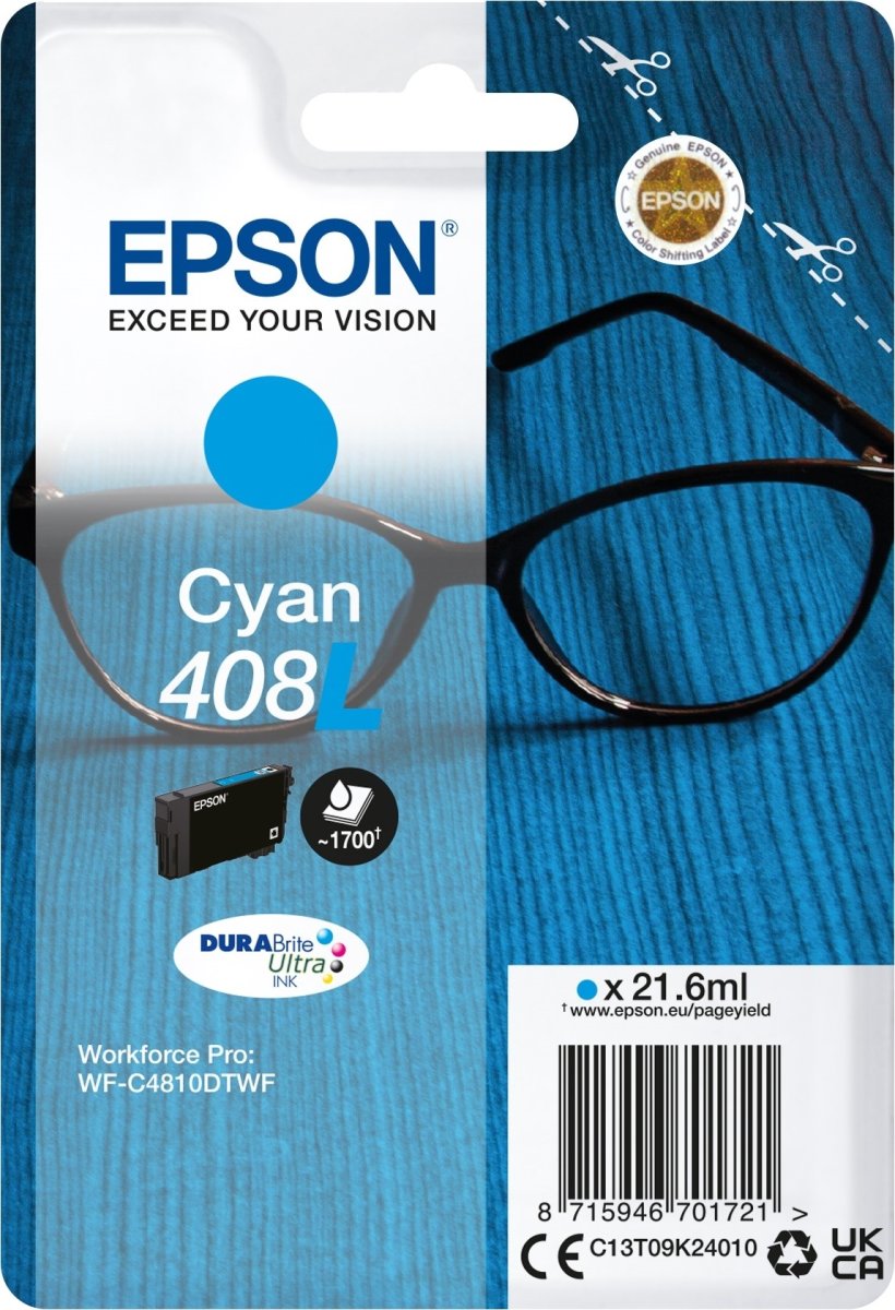 Epson 408L Blækpatron, cyan