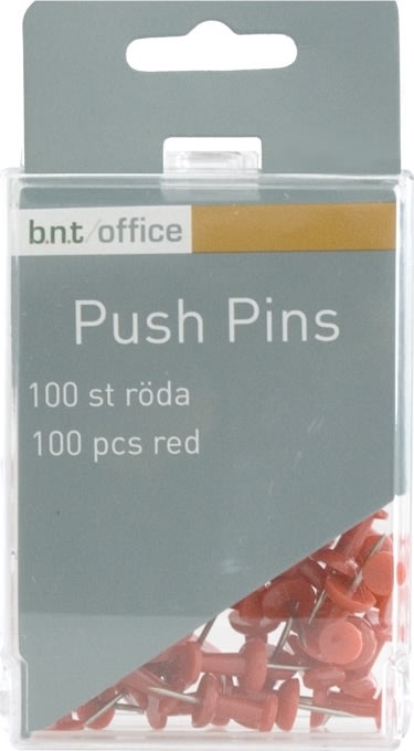 Office Push Pins | Rød | 100 stk.