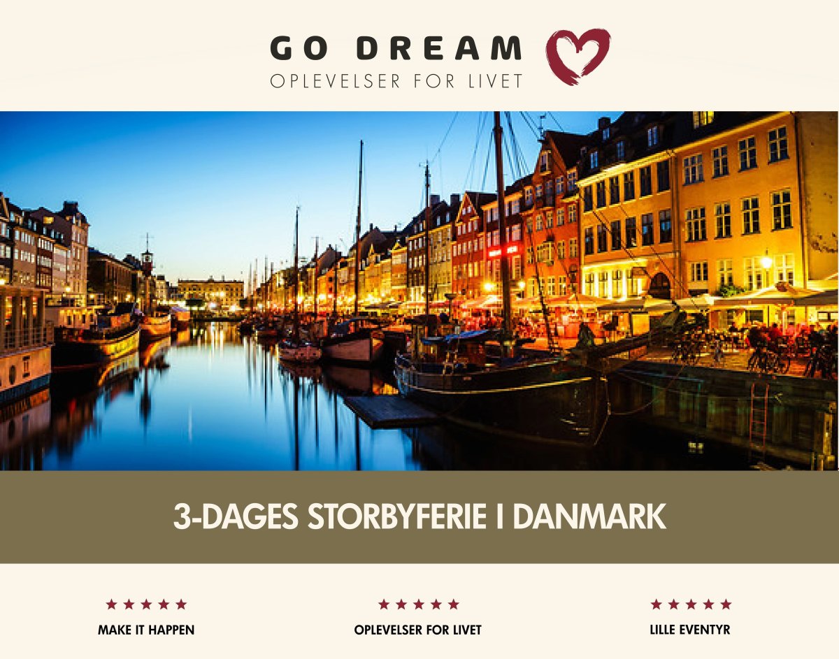 Oplevelsesgave - 3 dages storbyferie i Danmark