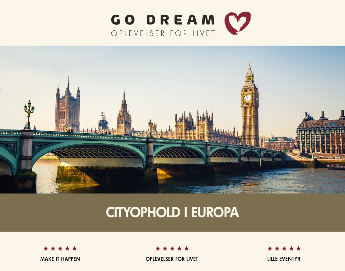 Oplevelsesgave - Cityophold i Europa