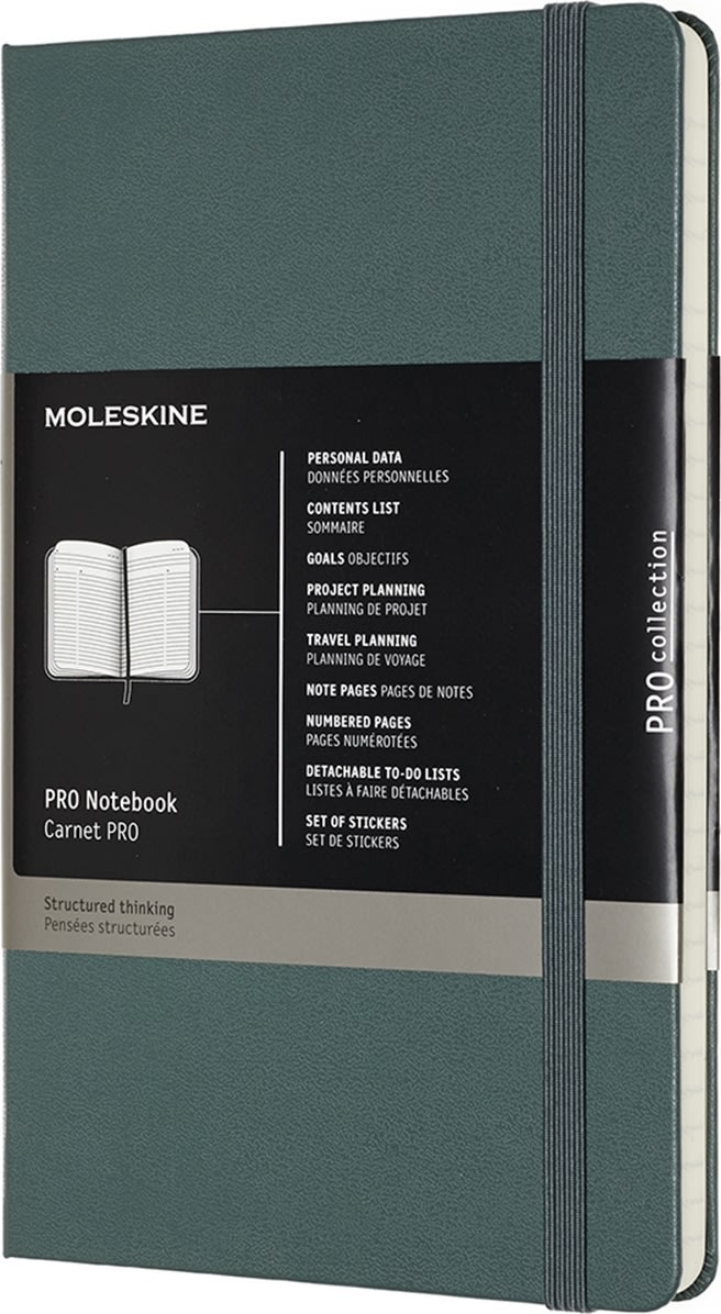 Moleskine Pro H Notesbog | L | Linj. | Grøn
