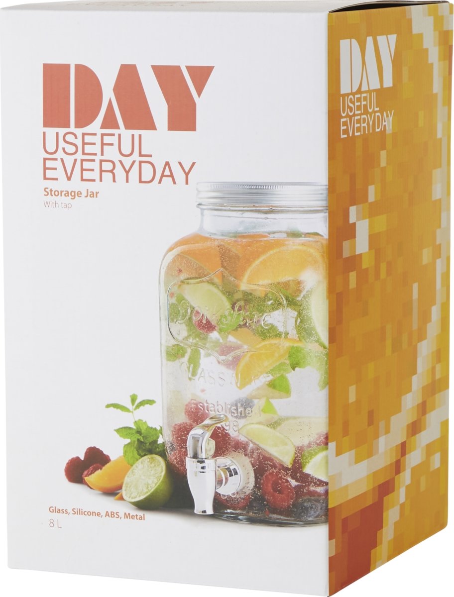 Glasdispenser med tappehane, 8 L