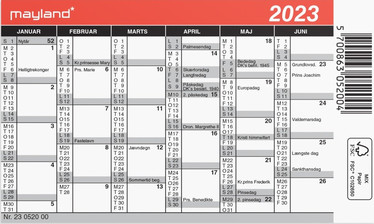 Mayland 2023 Mini kalender