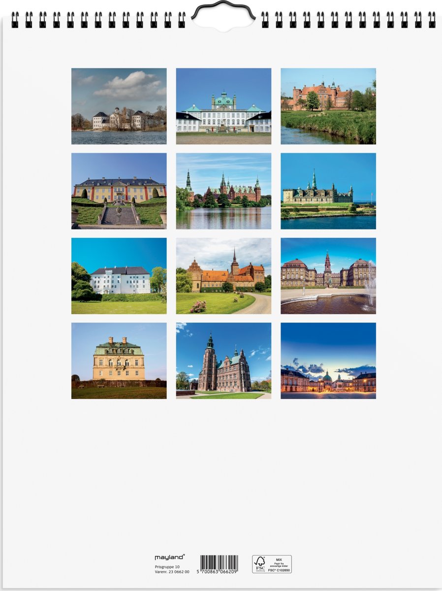 Mayland 2023 Vægkalender | Danske slotte