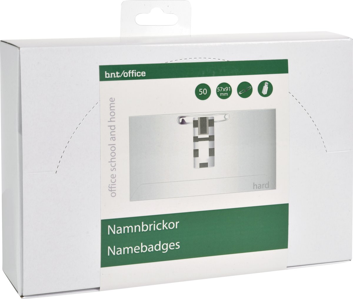 Office Navneskilt m. n+k | 91x57 mm | 50 stk.