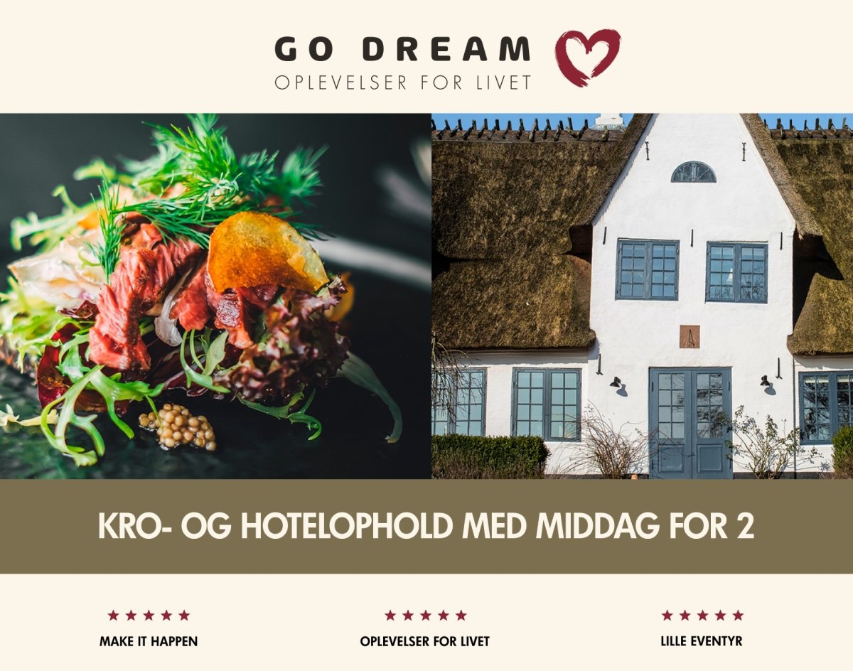 Oplevelsesgave - Kro- og hotelophold med middag